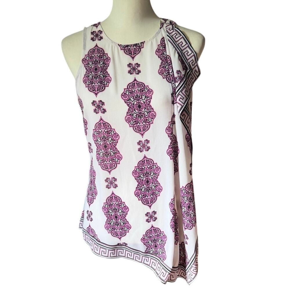 White House Black Market Petite Small Black White Purple